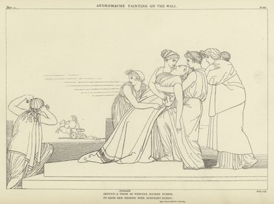 Andrómaca desmayándose en la muralla de John Flaxman